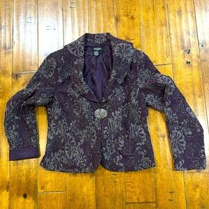 PECK SND PECK PURPLE BLAZER WITH SILVER CLASP